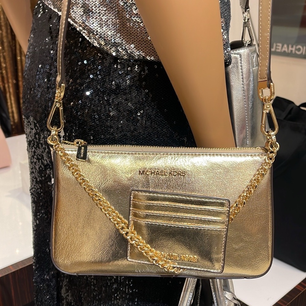 MICHAEL KORS 
JST Faux Leather Crossbody XBody Shoulder  + Card Holder Boxed Set